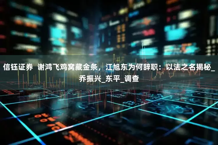 信钰证券  谢鸿飞鸡窝藏金条，江旭东为何辞职：以法之名揭秘_乔振兴_东平_调查